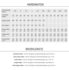 maattabel heren
